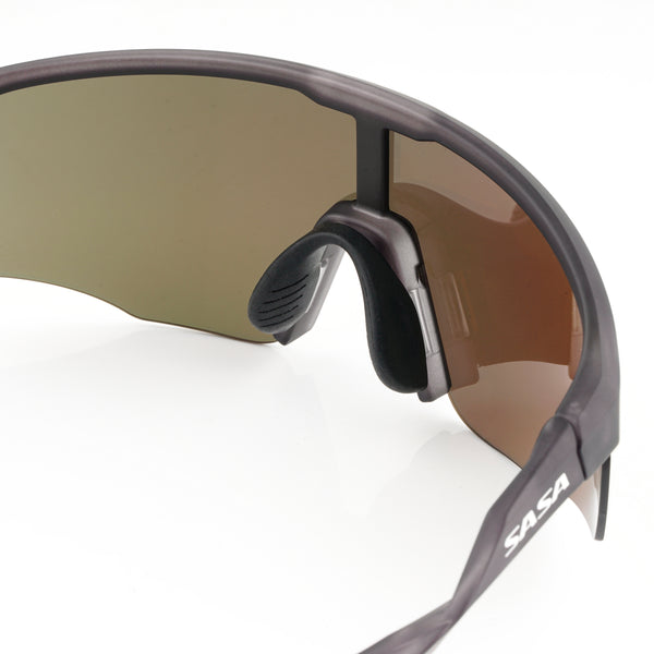 Translucent Grey Frame Lens Gold Revo Sports Sunglasses For Cricket I Cycling I Marathon