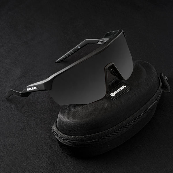 Matte Black Frame Lens PC Smoke (Black) Sports Sunglasses For Cricket I Cycling I Marathon