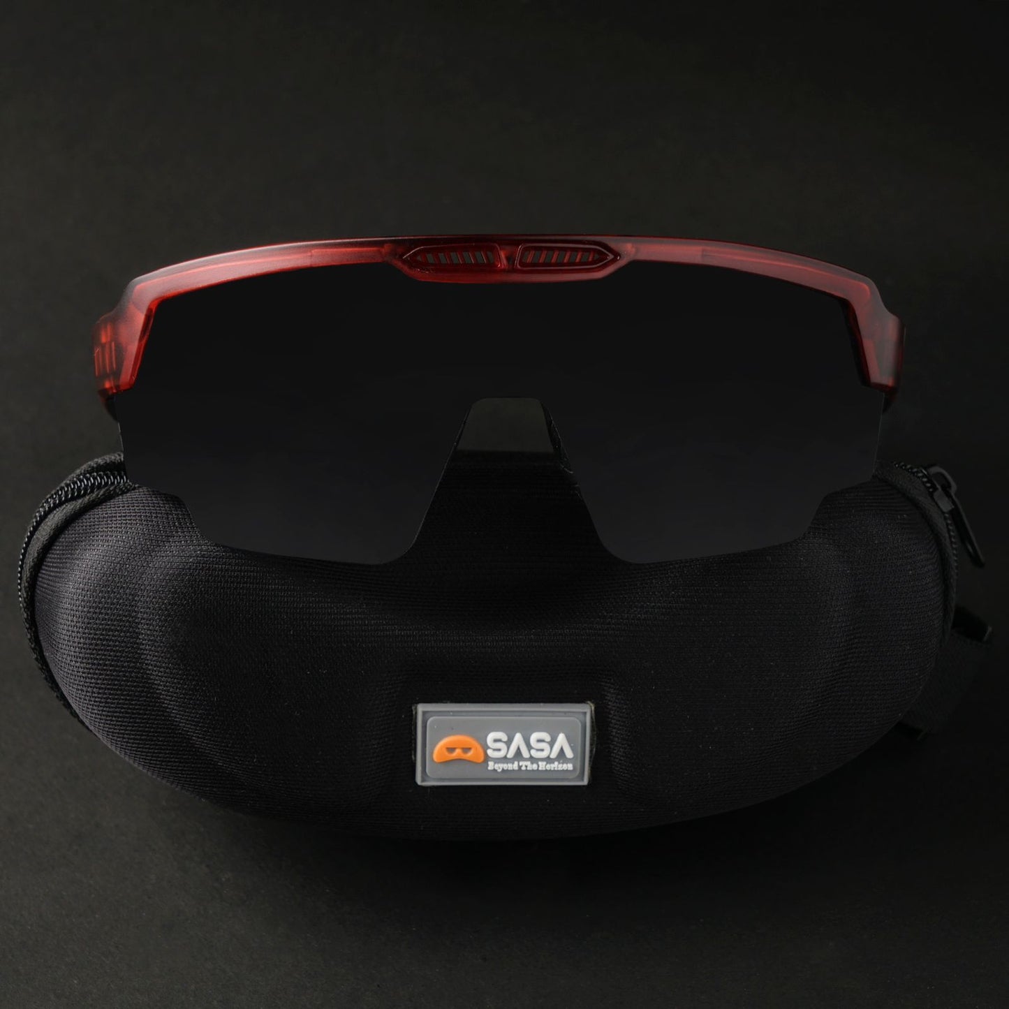 Raptor Translucent Red Frame Black Smoke Lens Sports Sunglasses for Cricket I Cycling I Marathon