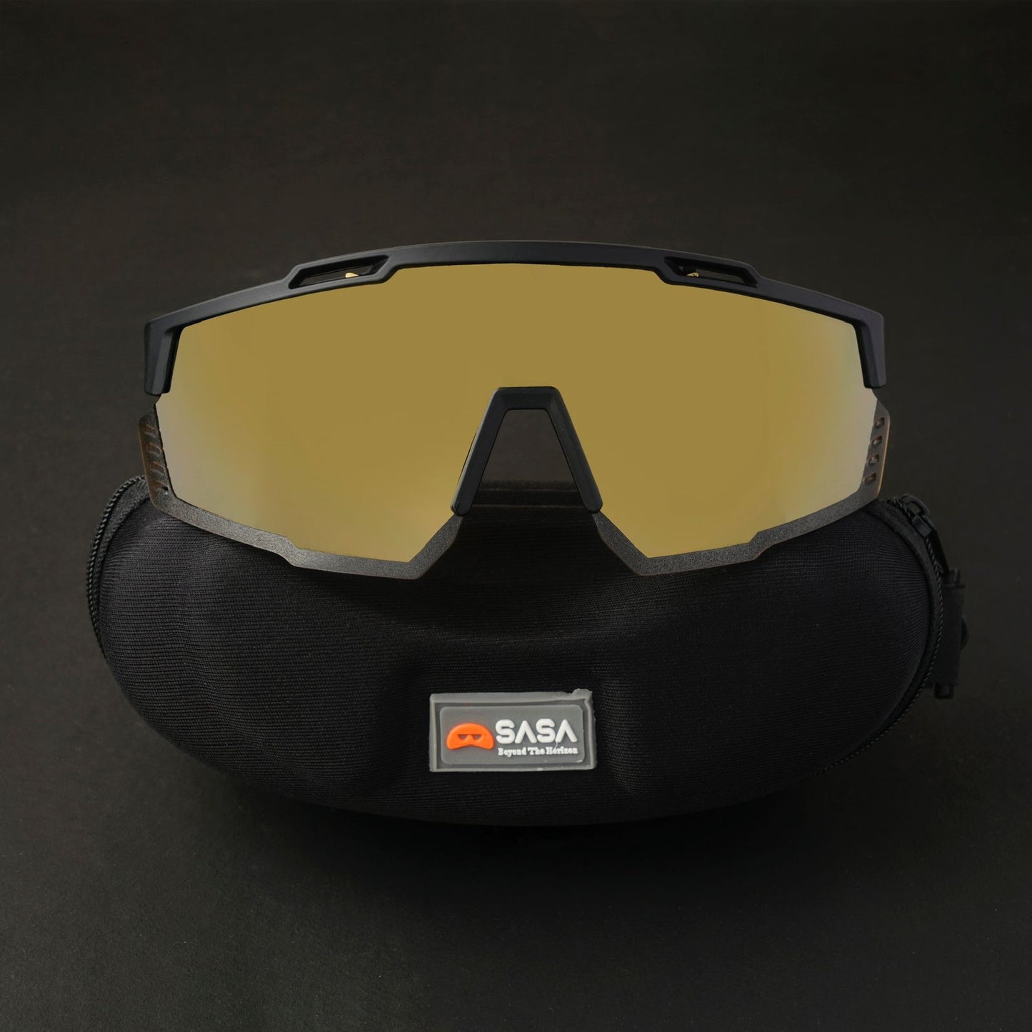 Piyush Chawla X Mercury Black Frame Copper Lens Revo Sports Sunglasses