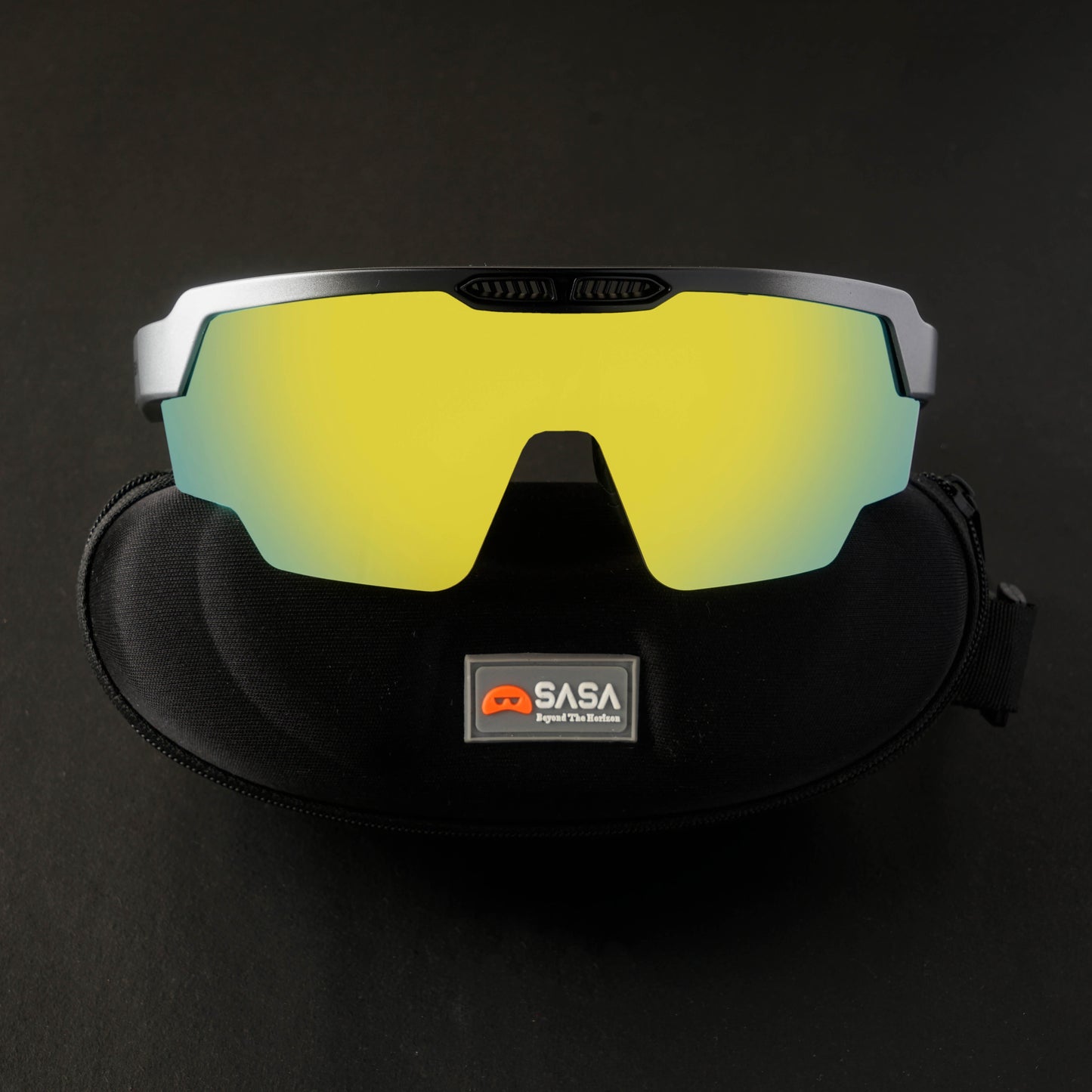 Raptor Matte Silver/Black Frame Yellow Revo Lens Sports Sunglasses for Cricket I Cycling I Marathon