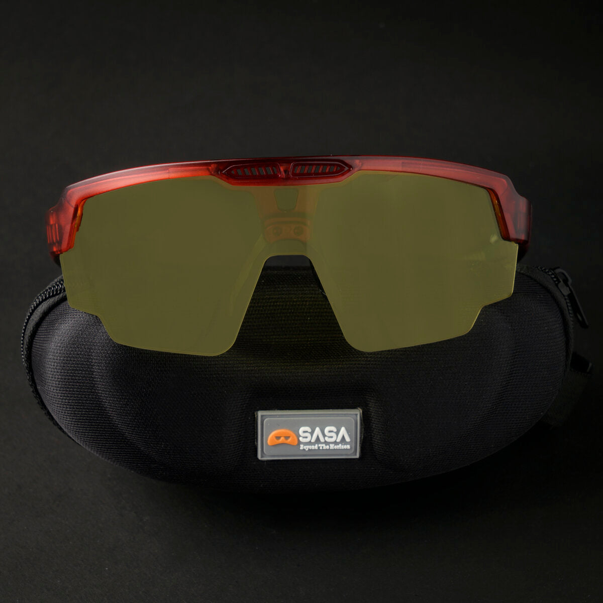 Raptor Translucent Red Frame Night Vision Lens Sports Sunglasses for Cricket I Cycling I Marathon
