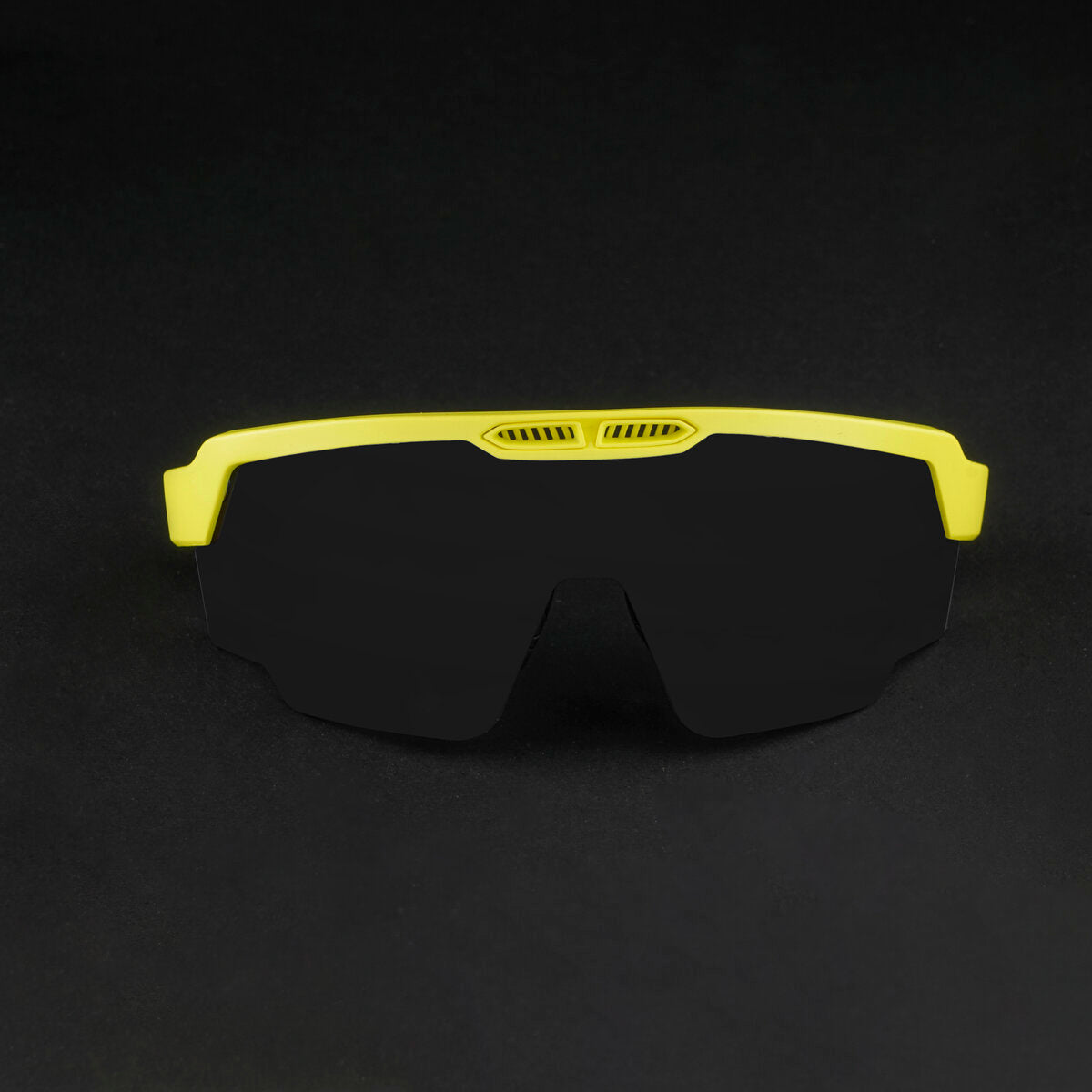 Raptor Neon Yellow Frame Black Smoke Lens Sports Sunglasses for Cricket I Cycling I Marathon