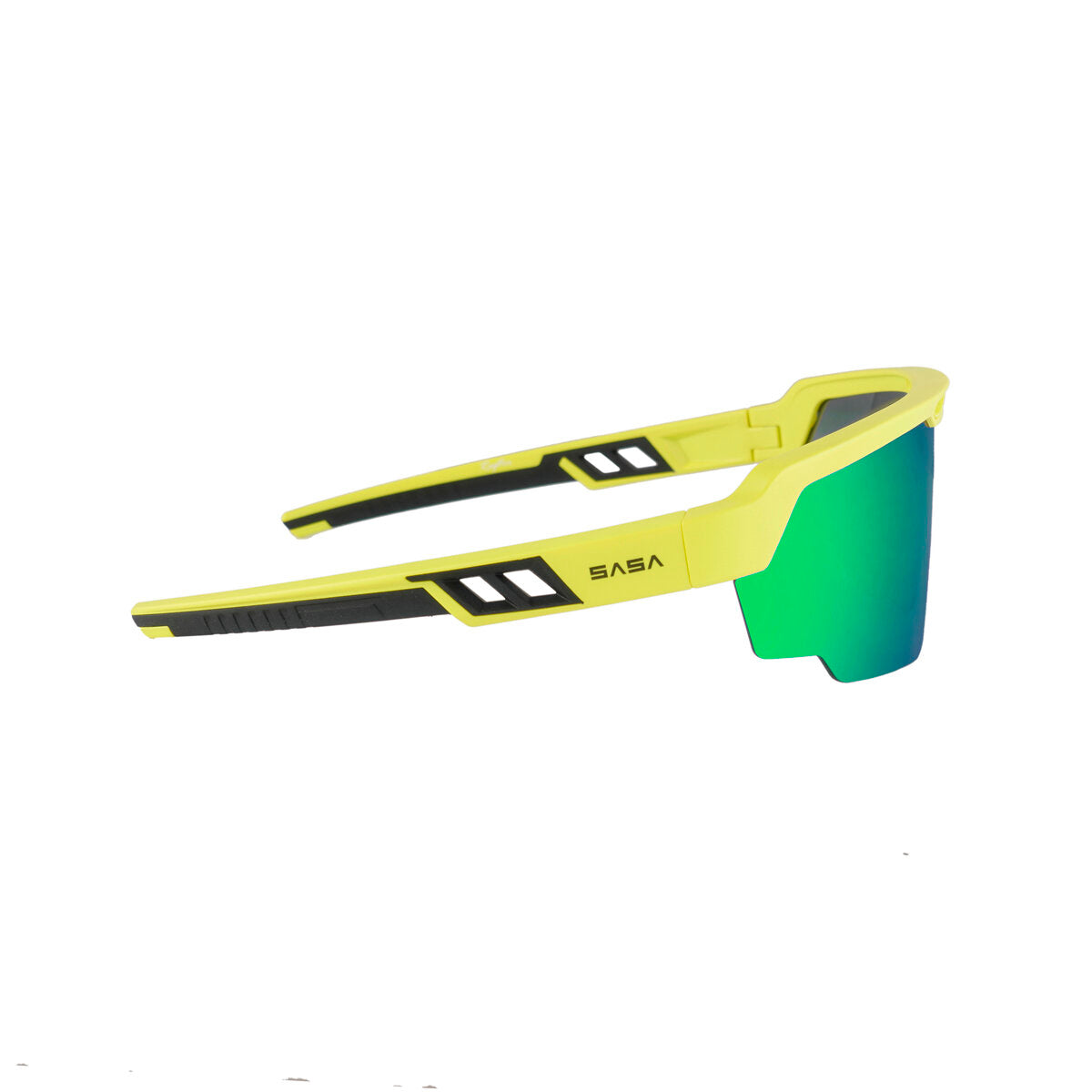 Raptor Neon Yellow Frame Green Revo Lens Sports Sunglasses for Cricket I Cycling I Marathon