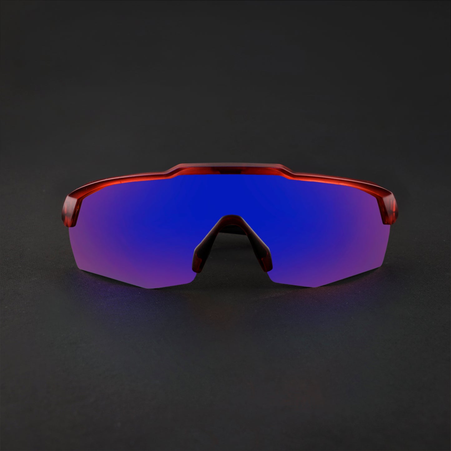 Rebound Translucent Red Frame Blue Revo Lens Sports Sunglasses