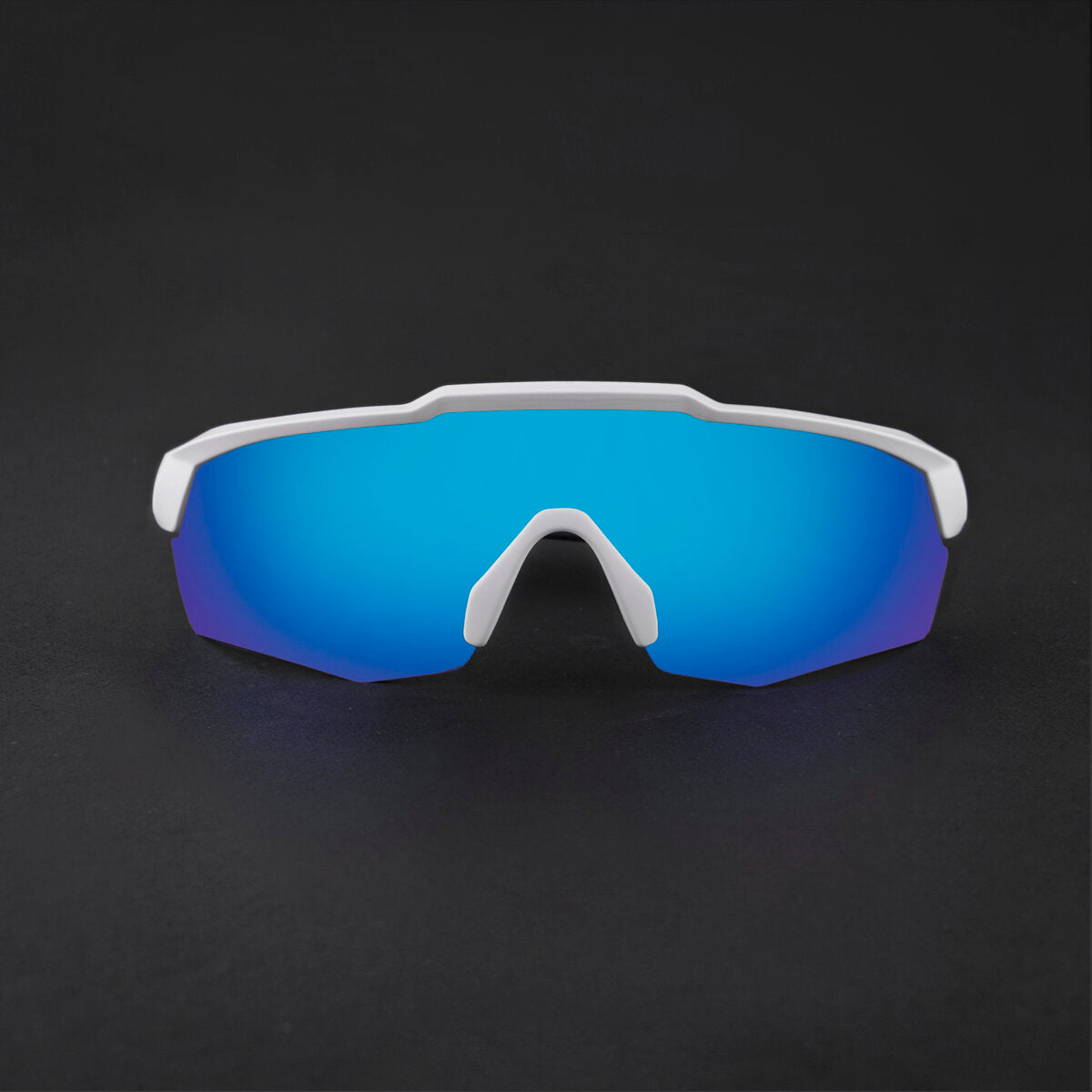 Rebound Matte White Frame Ice Blue Revo Lens Sports Sunglasses