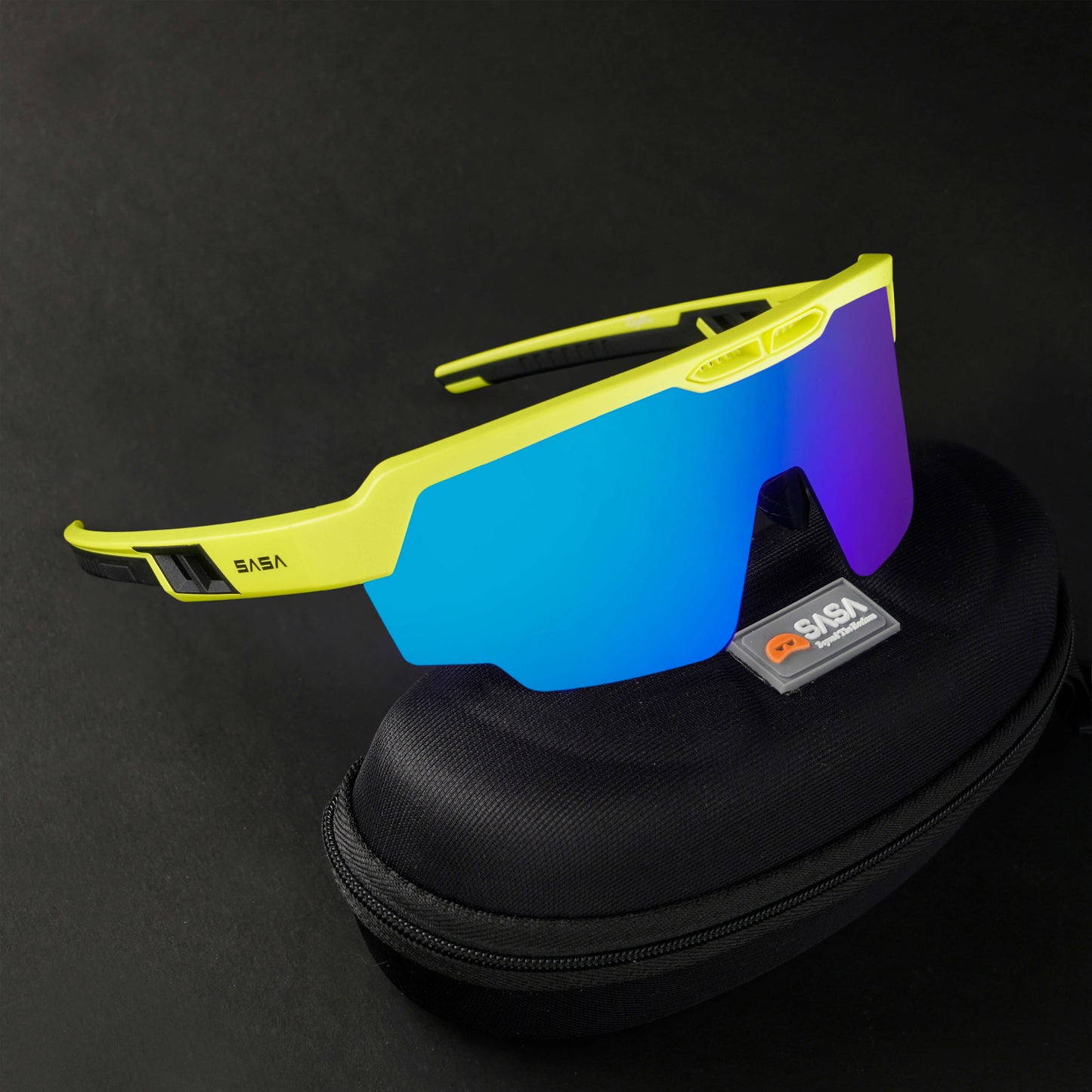 Raptor Neon Yellow Frame Lens Ice Blue Revo Sports Sunglasses for Cricket I Cycling I Marathon
