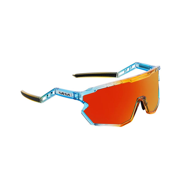 SASA Z Series Prismatic Blue / Orange Frame Red Revo Lens Sports Sunglasses