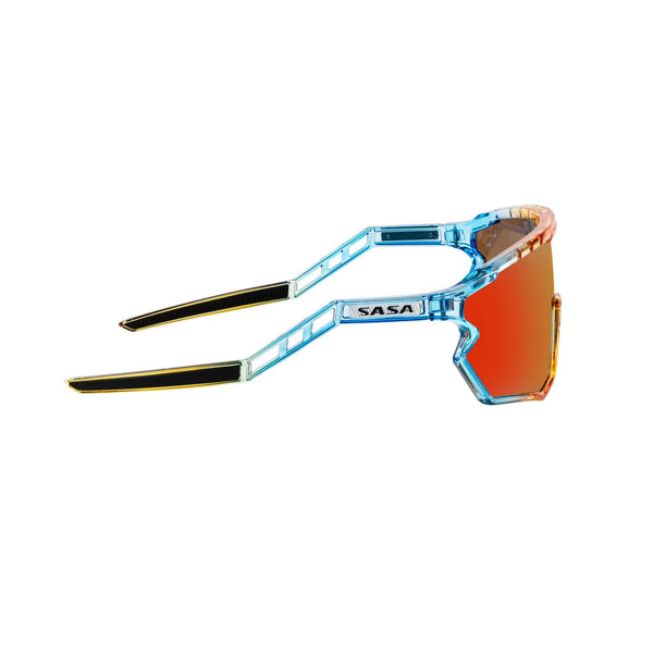 SASA Z Series Prismatic Blue / Orange Frame Red Revo Lens Sports Sunglasses