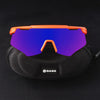 M-Series Matte Orange Frame with Blue Revo Lens Sports Sunglasses for Cricket I Cycling I Marathon