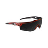 sports sunglasses with red and black frame
