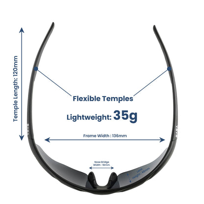 SASA Hawkeye Matte Black Frame Blue Revo Lens Sports Sunglasses