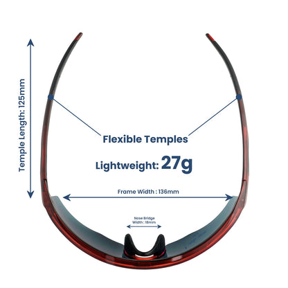 Rebound Translucent Red Frame Blue Revo Lens Sports Sunglasses