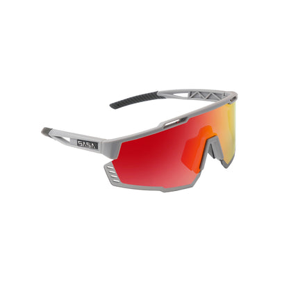 SASA Mercury Grey Frame Red Revo Lens Sports Sunglasses