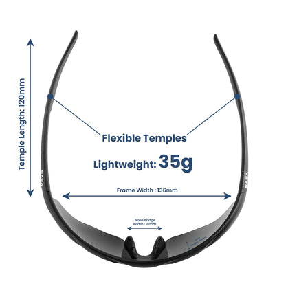 SASA Hawkeye Matte Black Frame Black Lens Sports Sunglasses
