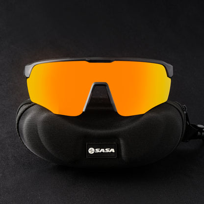 Viper Translucent Grey Frame Lens Gold Revo Sports Sunglasses For Cricket I Cycling I Marathon