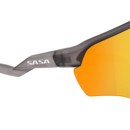 Viper Translucent Grey Frame Lens Gold Revo Sports Sunglasses For Cricket I Cycling I Marathon