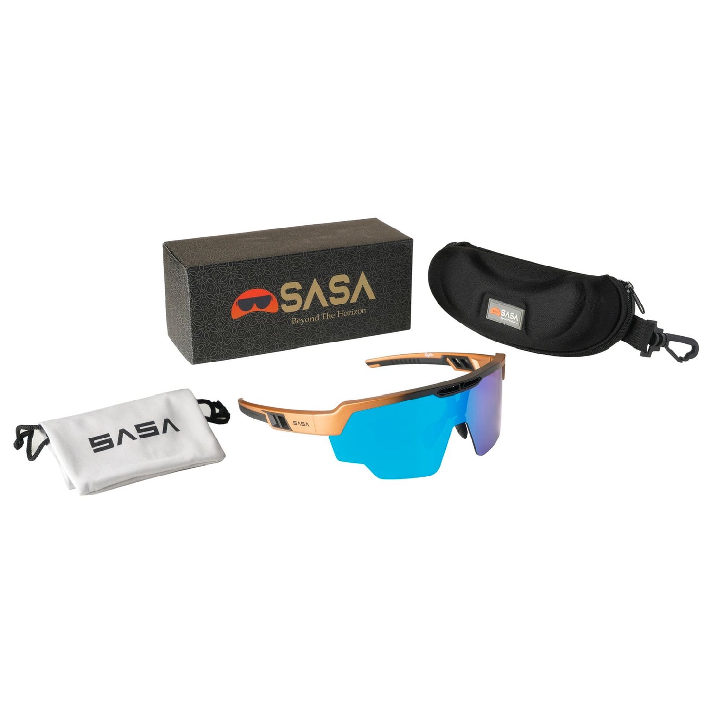 Raptor Matte Copper/Black Frame Ice Blue Revo Lens Sports Sunglasses for Cricket I Cycling I Marathon