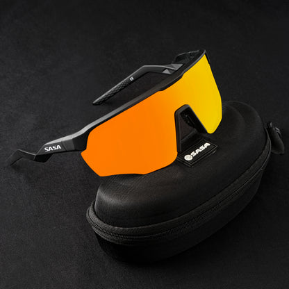 Viper Matte Black Frame Lens Gold Revo Sports Sunglasses For Cricket I Cycling I Marathon