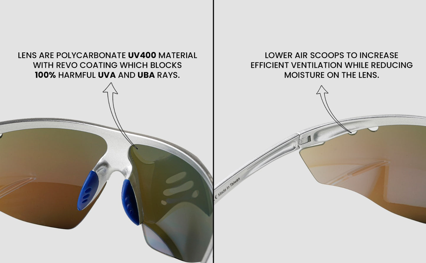 SASA Hawkeye Matte Turquoise Blue Frame Red Revo Lens Sports Sunglasses