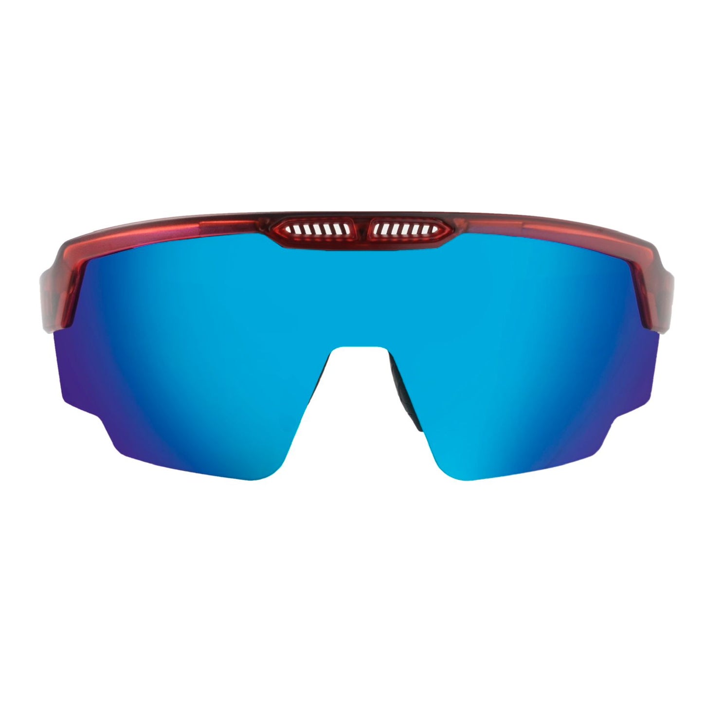 Raptor Translucent Red Frame Ice Blue Revo Lens Sports Sunglasses for Cricket I Cycling I Marathon