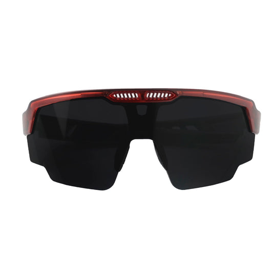Raptor Translucent Red Frame Black Smoke Lens Sports Sunglasses for Cricket I Cycling I Marathon