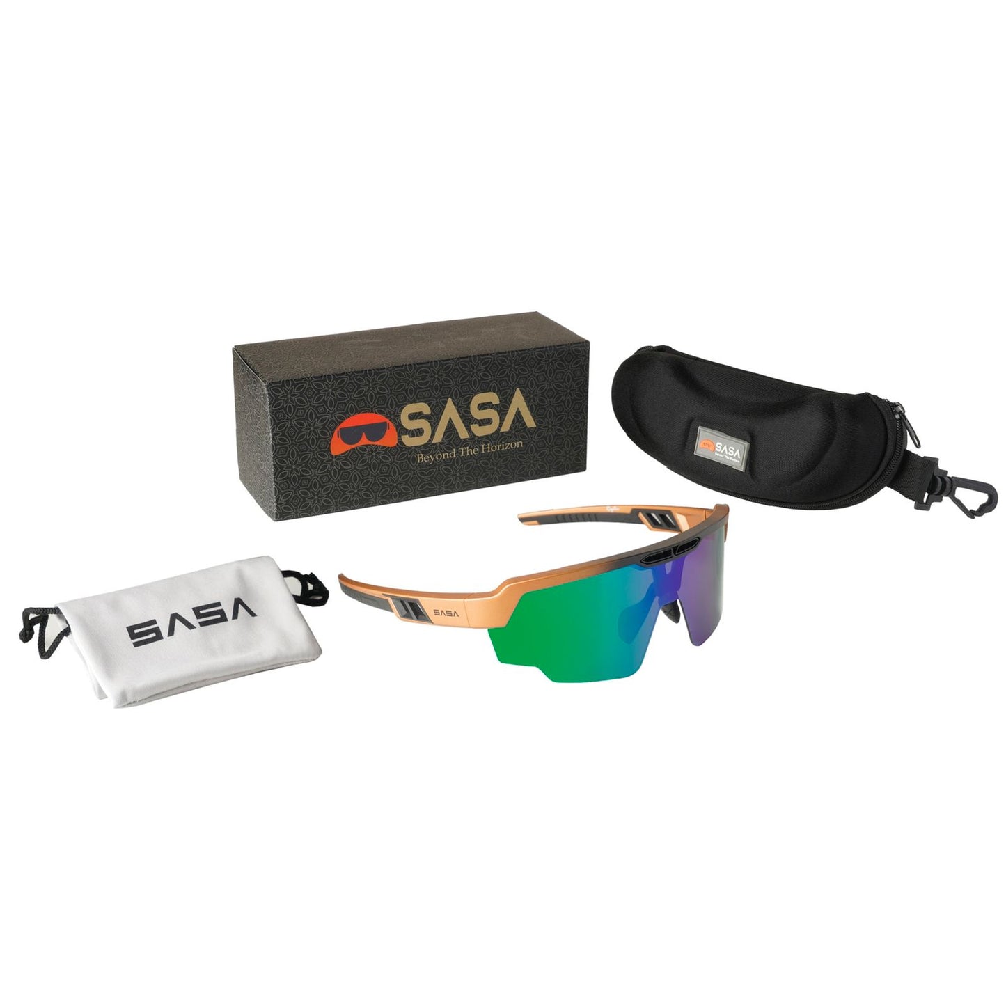 Raptor Matte Copper/Black Frame Green Revo Lens Sports Sunglasses for Cricket I Cycling I Marathon