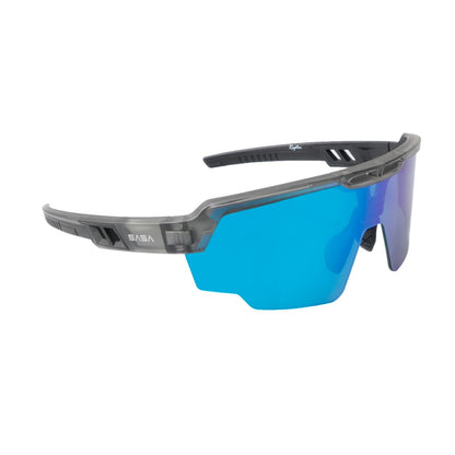 Raptor Translucent Grey Frame Ice Blue Revo Lens Sports Sunglasses for Cricket I Cycling I Marathon