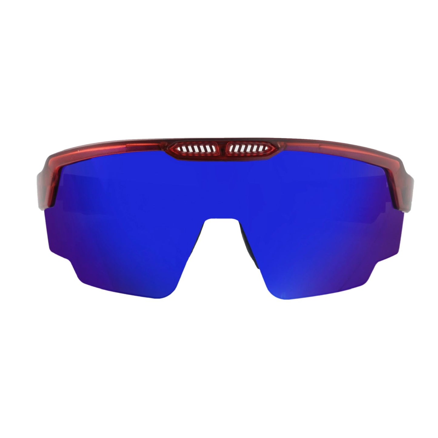 Raptor Translucent Red Frame Blue Revo Lens Sports Sunglasses for Cricket I Cycling I Marathon