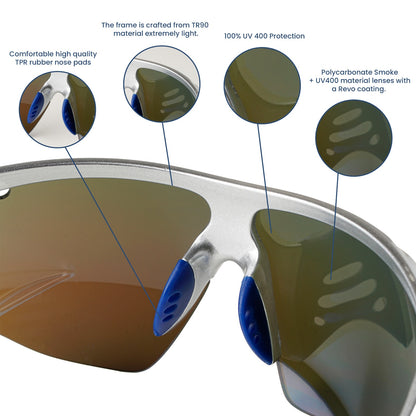 Siddhesh Lad Mumbai Indians IPL Player X SASA Hawkeye Matte Frame Silver Red Revo Lens Sports Sunglasses