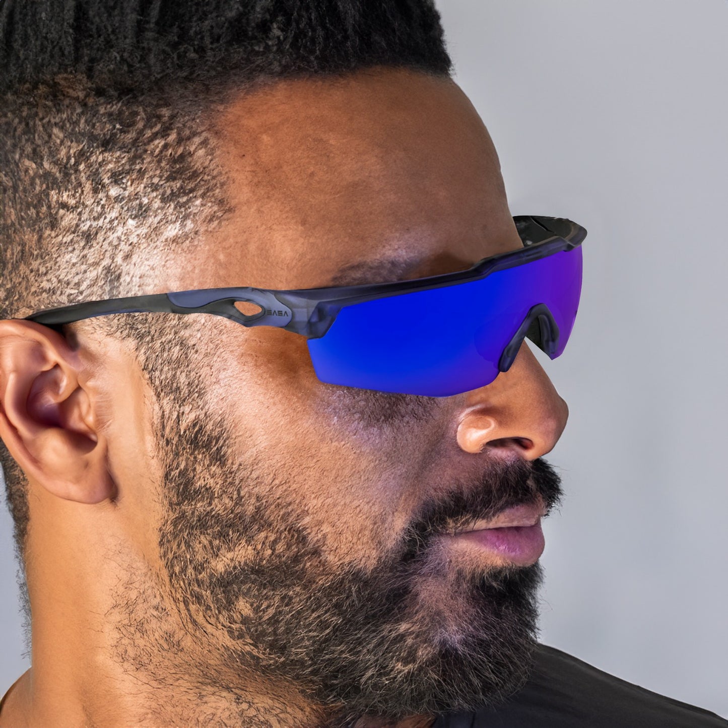 Rebound Matte Black Frame Green Revo Lens Sports Sunglasses