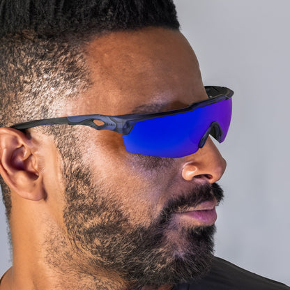 Rebound Matte Black Frame Green Revo Lens Sports Sunglasses