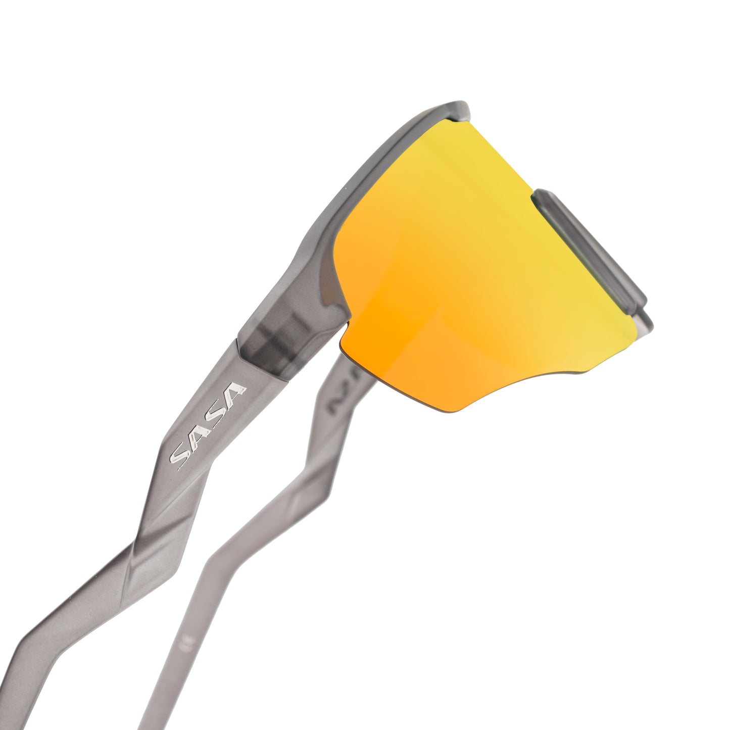 Viper Translucent Grey Frame Lens Gold Revo Sports Sunglasses For Cricket I Cycling I Marathon