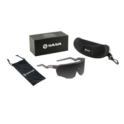 Viper Translucent Grey Frame Lens PC Smoke (Black) Sports Sunglasses For Cricket I Cycling I Marathon