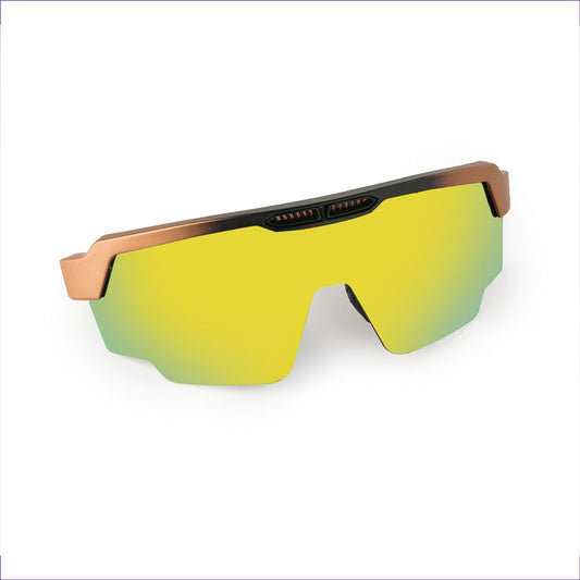 Raptor Matte Copper/Black Frame Yellow Revo Lens Sports Sunglasses for Cricket I Cycling I Marathon