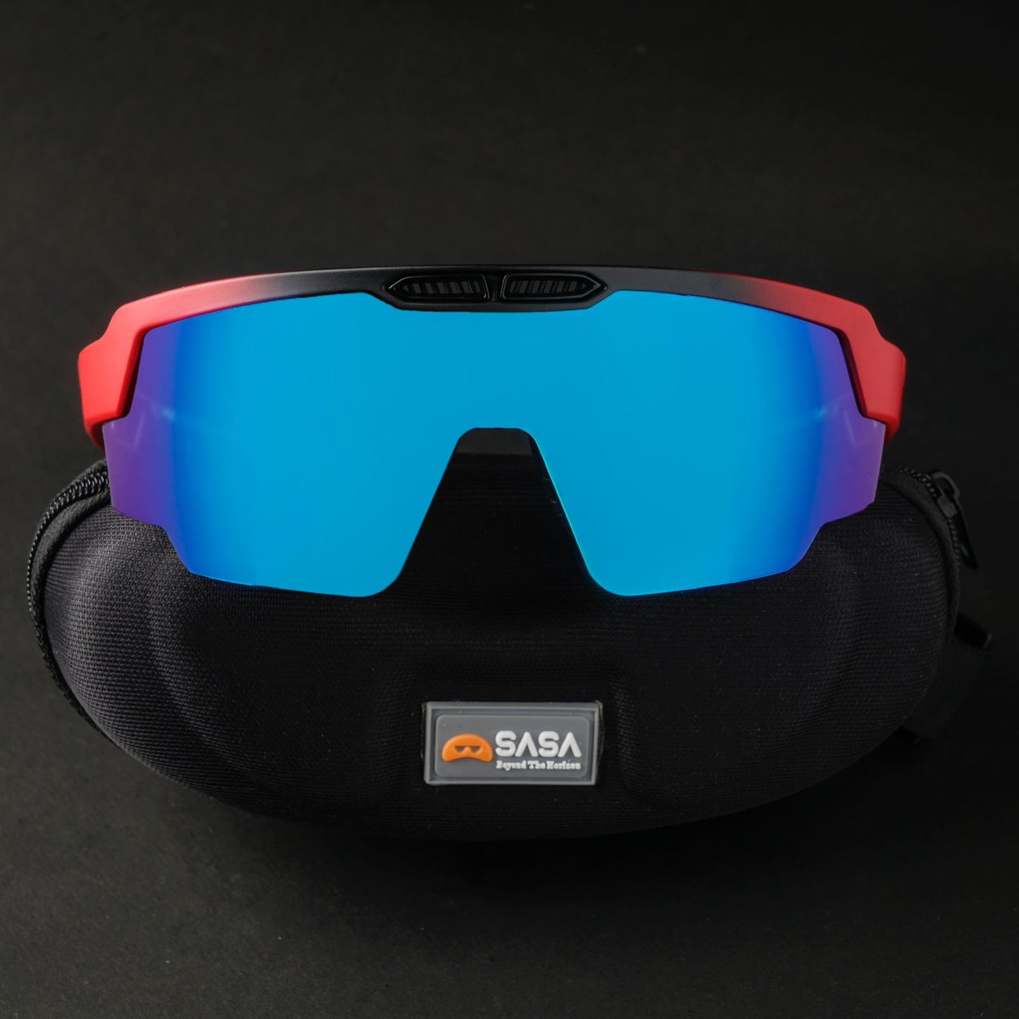 Raptor Matte Red Frame Ice Blue Revo Lens Sports Sunglasses for Cricket I Cycling I Marathon