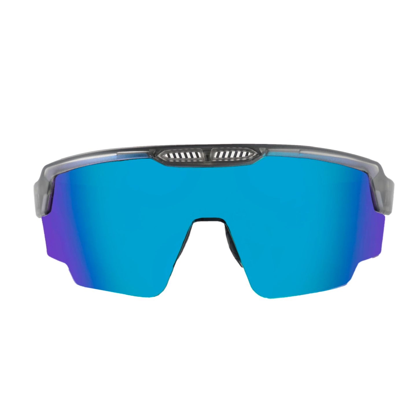 Raptor Translucent Grey Frame Ice Blue Revo Lens Sports Sunglasses for Cricket I Cycling I Marathon