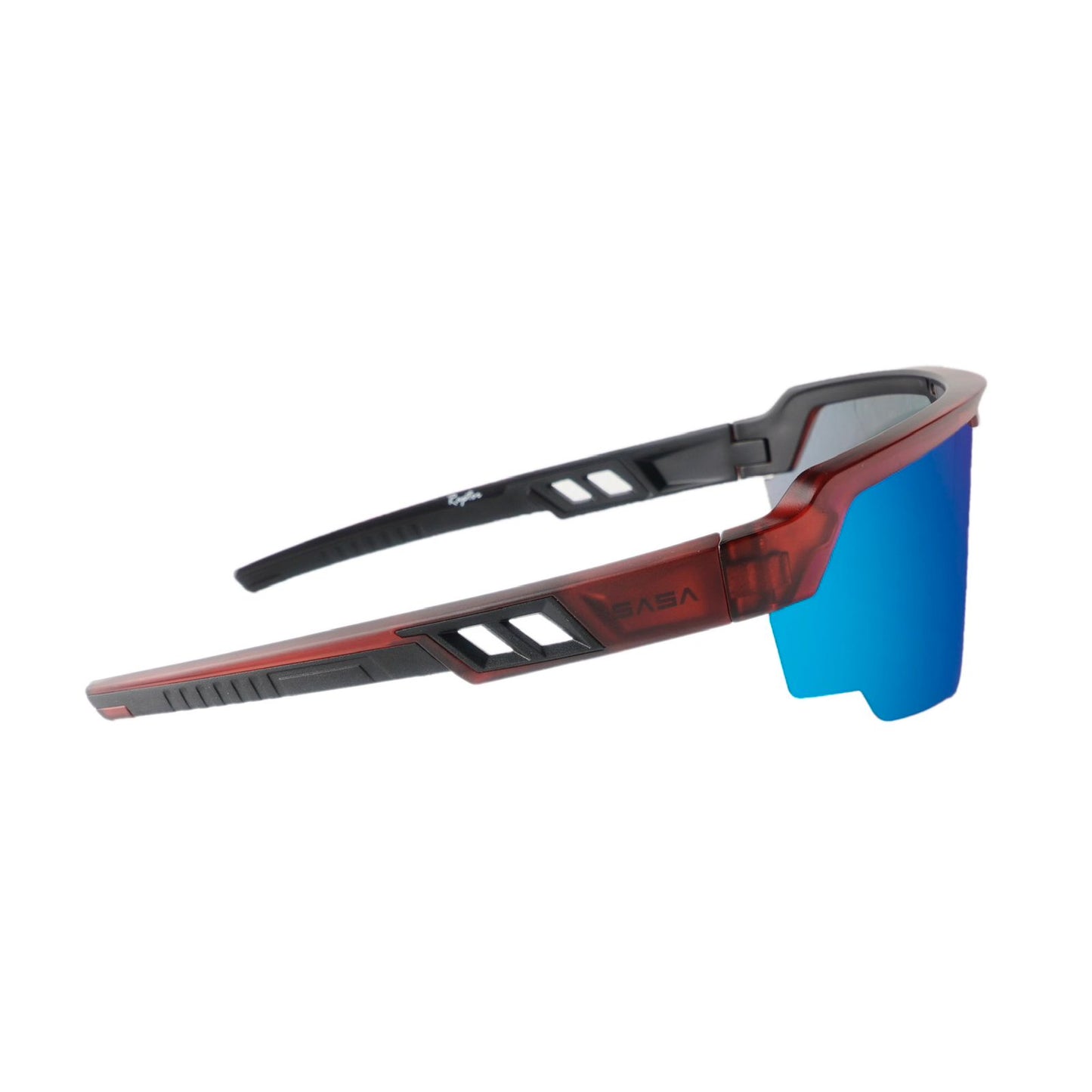 Raptor Translucent Red Frame Ice Blue Revo Lens Sports Sunglasses for Cricket I Cycling I Marathon