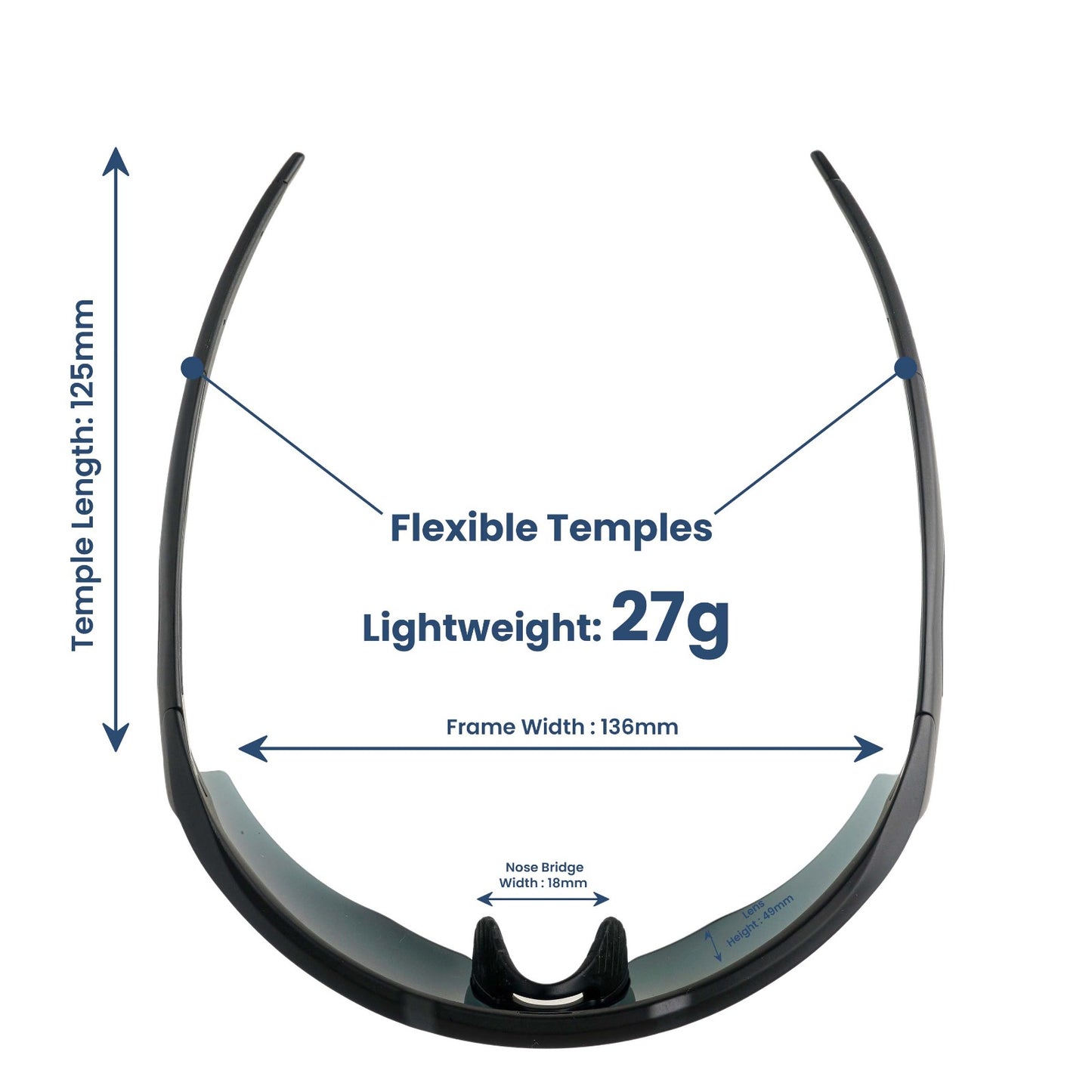 Rebound Frame Matte Black Frame Ice Blue Revo Lens Sports Sunglasses