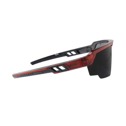 Raptor Translucent Red Frame Black Smoke Lens Sports Sunglasses for Cricket I Cycling I Marathon