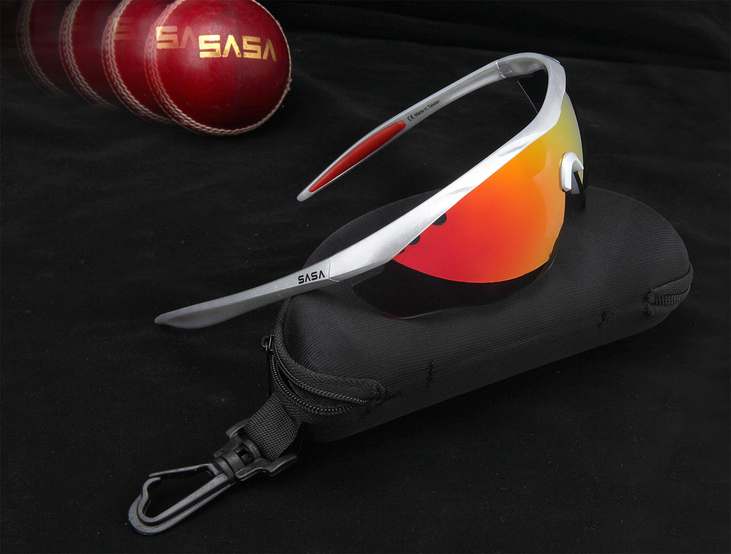 Siddhesh Lad Mumbai Indians IPL Player X SASA Hawkeye Matte Frame Silver Red Revo Lens Sports Sunglasses