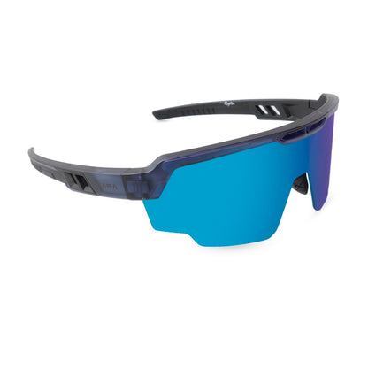 Raptor Translucent Blue Frame  Ice Blue Revo Lens Sports Sunglasses for Cricket I Cycling I Marathon