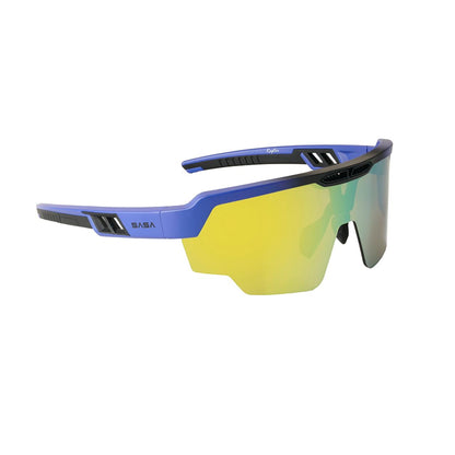 Raptor Matte Blue/Black Frame Yellow Revo Lens Sports Sunglasses for Cricket I Cycling I Marathon