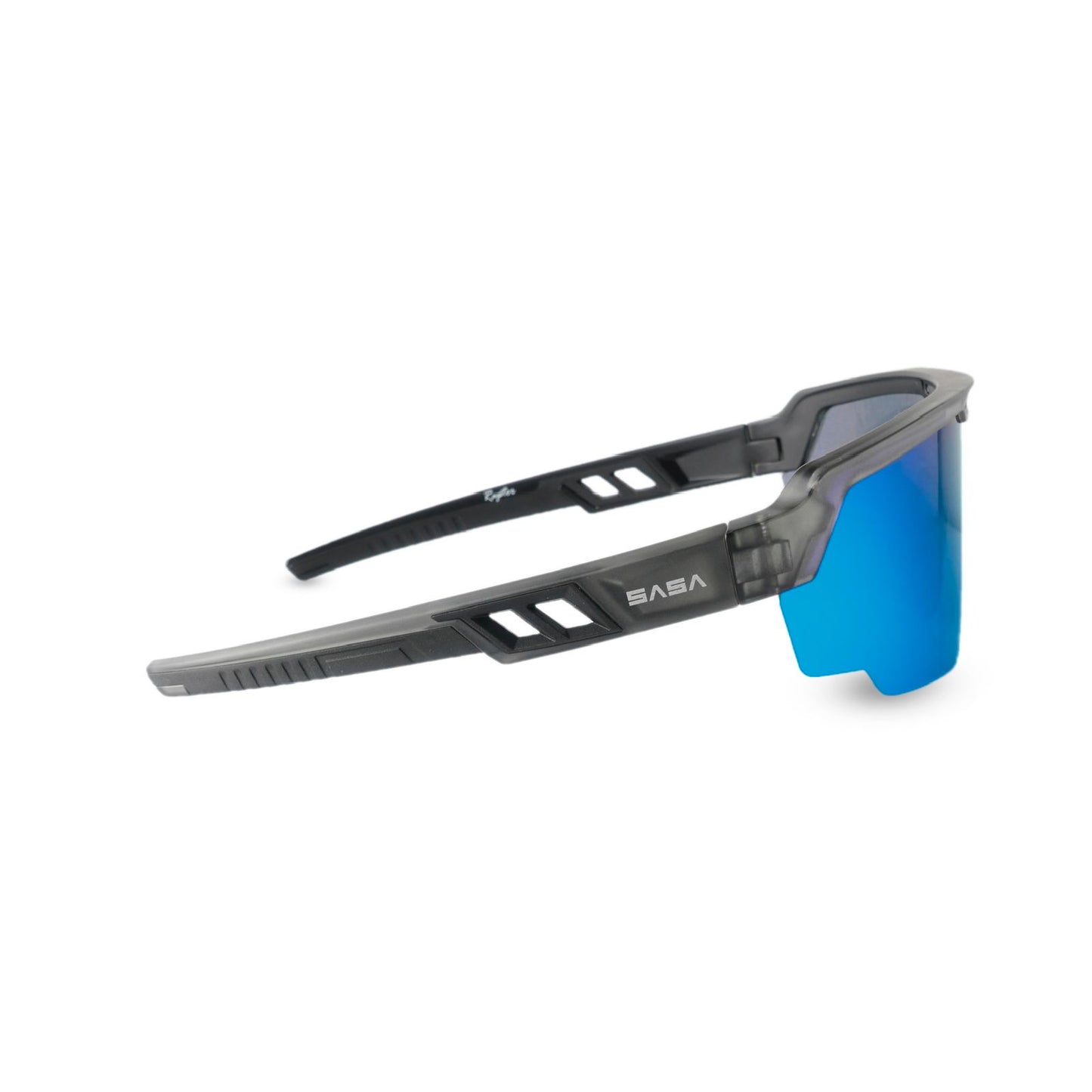 Raptor Translucent Grey Frame Ice Blue Revo Lens Sports Sunglasses for Cricket I Cycling I Marathon