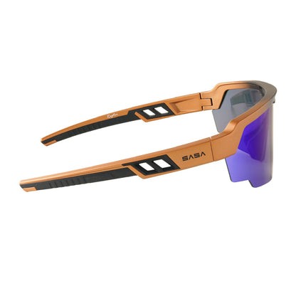 Raptor Matte Copper Black Frame Blue Revo Lens Sports Sunglasses for Cricket I Cycling I Marathon