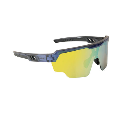 Raptor Translucent Blue Frame Yellow Revo Lens Sports Sunglasses for Cricket I Cycling I Marathon