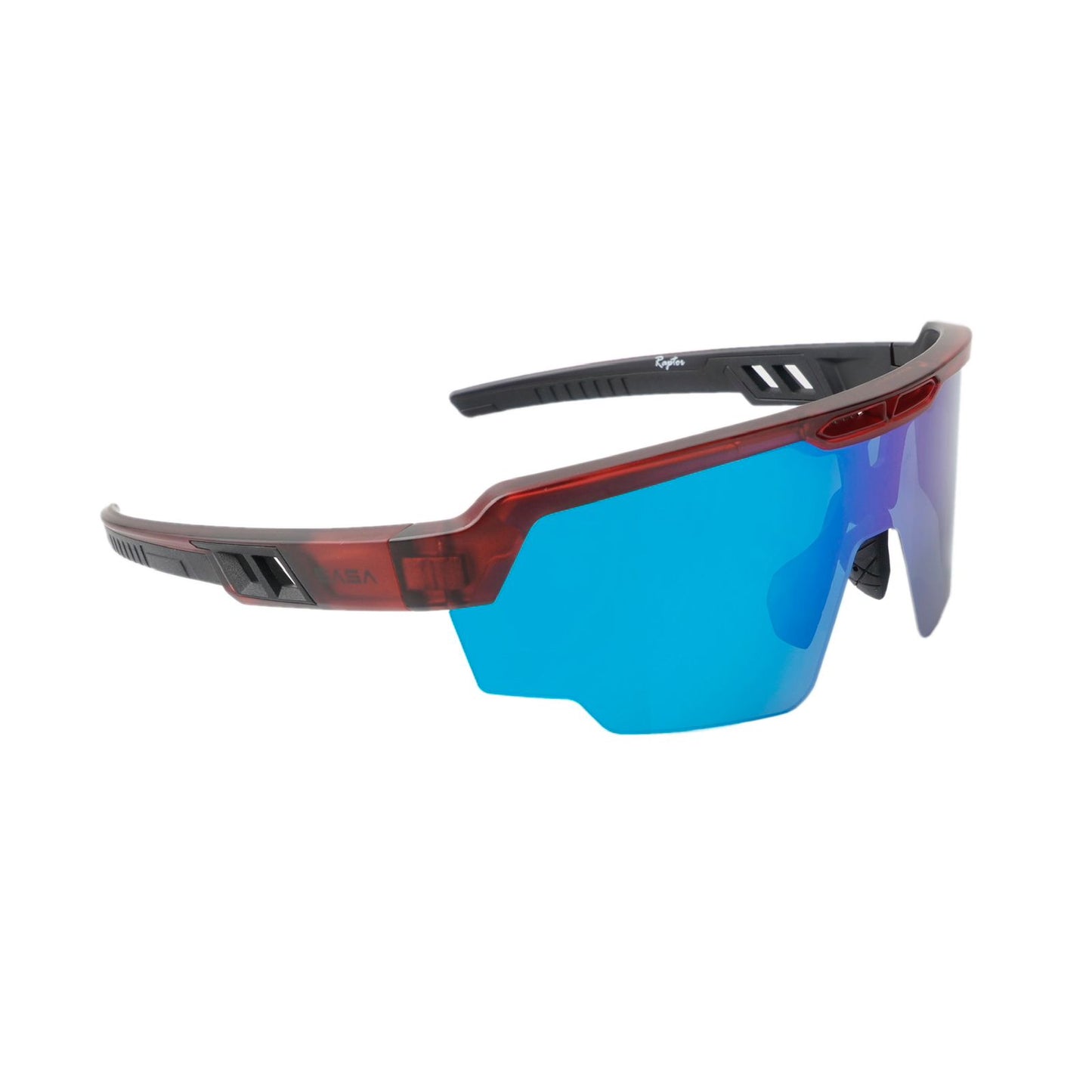 Raptor Translucent Red Frame Ice Blue Revo Lens Sports Sunglasses for Cricket I Cycling I Marathon