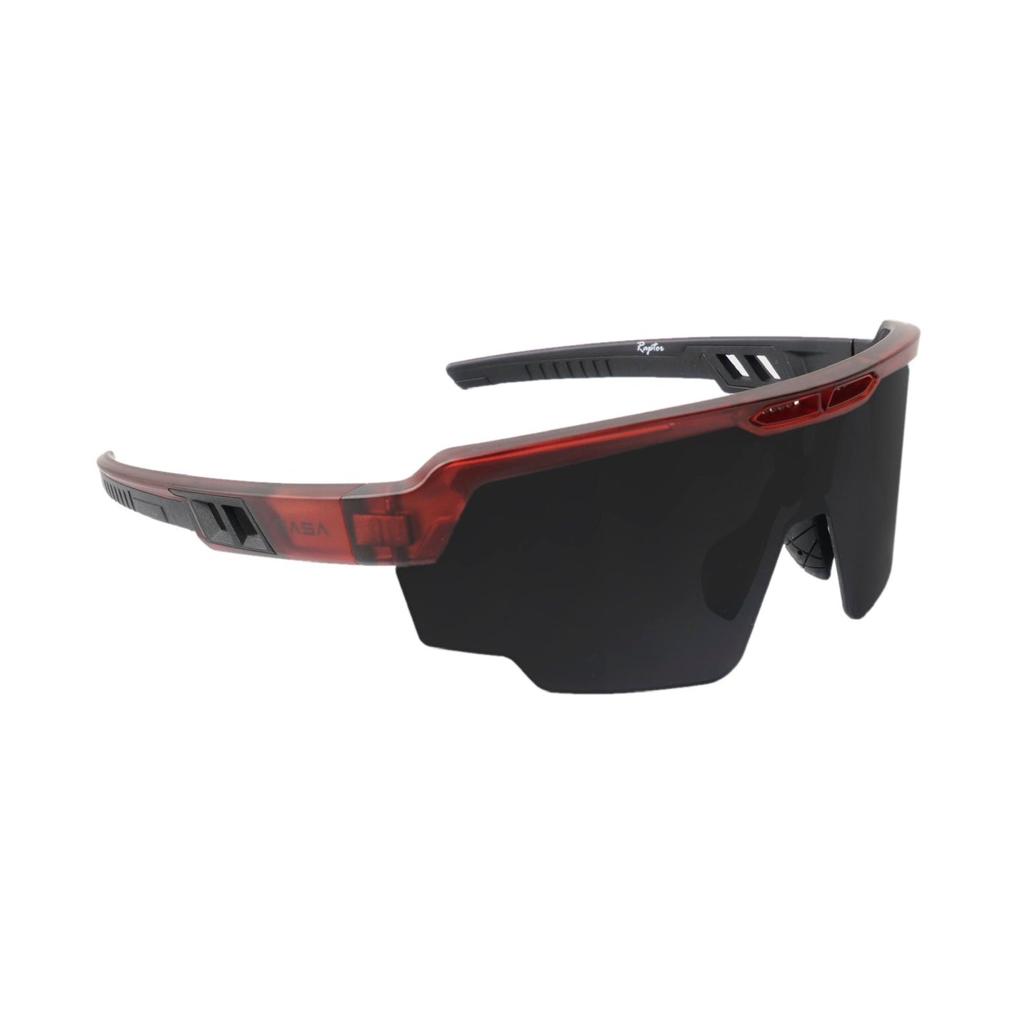 Raptor Translucent Red Frame Black Smoke Lens Sports Sunglasses for Cricket I Cycling I Marathon