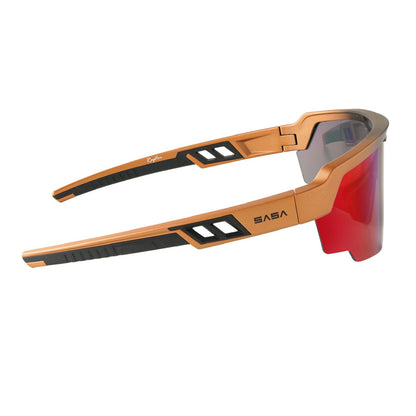 Raptor Matte Copper-Black Frame Red Revo Lens Sports Sunglasses for Cricket I Cycling I Marathon