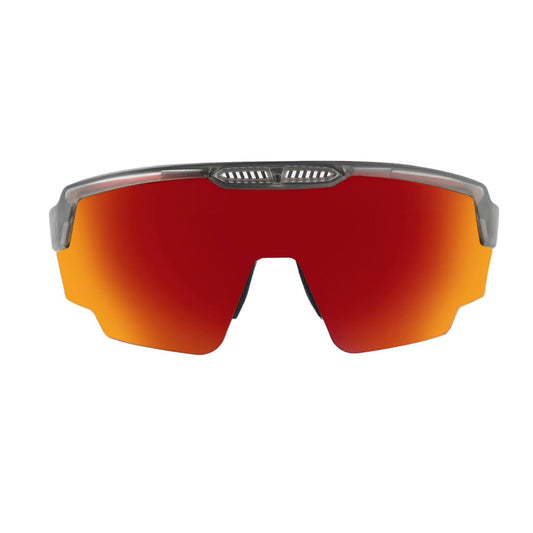 Raptor Translucent Grey Frame Red Revo Lens Sports Sunglasses for Cricket I Cycling I Marathon